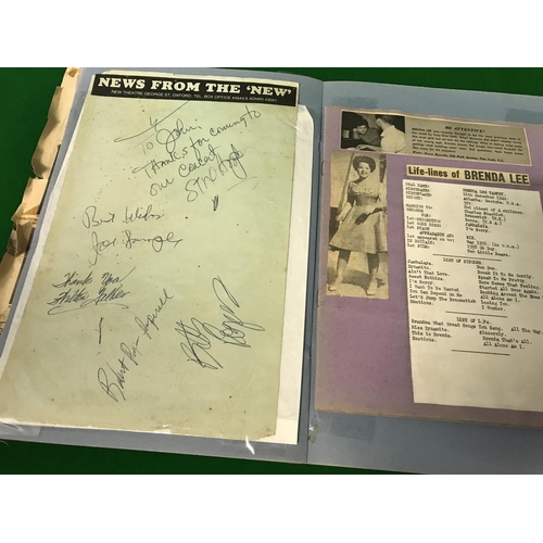 672 - 1960s SCRAP BOOK WITH VARIOUS AUTOGRAPHS