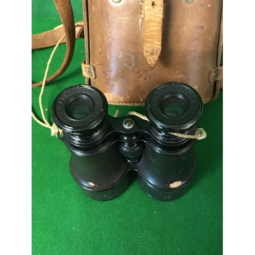 675 - PAIR OF CASED WW1 MILITARY BINOCULARS