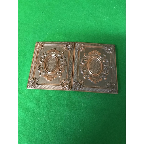 728 - VERY ORNATE THERMO PLASTIC CASE WITH TINTED IMAGE - CLOSED 13CMS X 10CMS