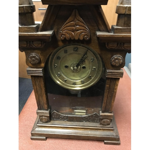 762 - VINTAGE MANTLE CLOCK - 50CMS H -  CLOCKS AND WATCHES ARE NOT TESTED