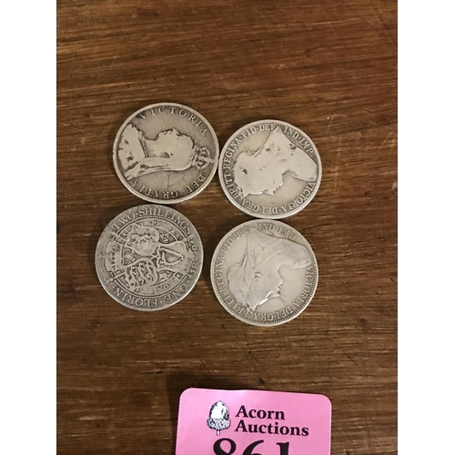 861 - 4 X BRITISH SILVER COINS