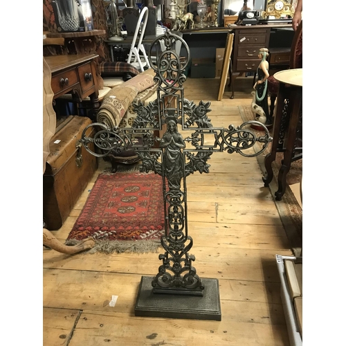 900B - LARGE METALVERY HEAVY  CROSS DECORATION - 90CMS H X 50CMS WIDE