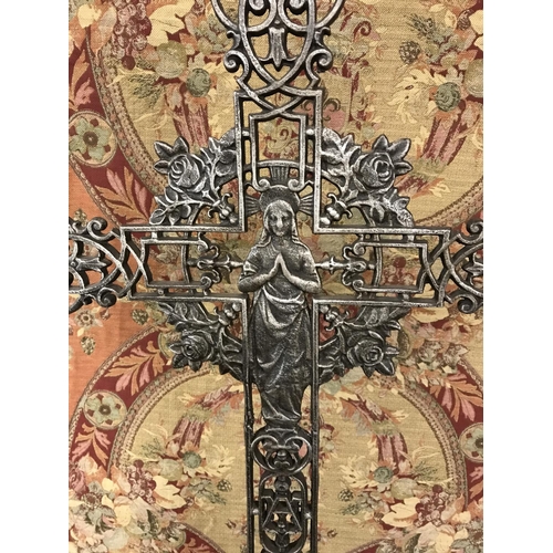 900B - LARGE METALVERY HEAVY  CROSS DECORATION - 90CMS H X 50CMS WIDE