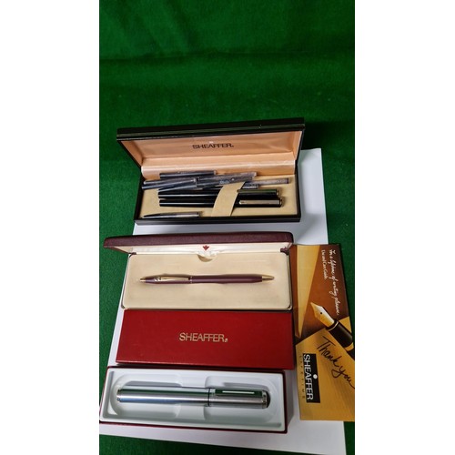 119 - BOXED CROSS BALL POINT PEN / BOXED SHEAFFER PEN SET & BOXED SHEAFFER BALL POINT PEN