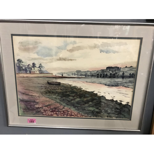 104 - FRAMED & GLAZED WATERCOLOUR BY ROLAND GIBSON - 60CMS X 47CMS