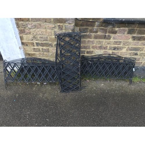 105 - 12 X BLACK METAL EDGING PANELS - EACH PANEL 75CMS X 32CMS H - COLLECTION ONLY OR ARRANGE OWN COURIER