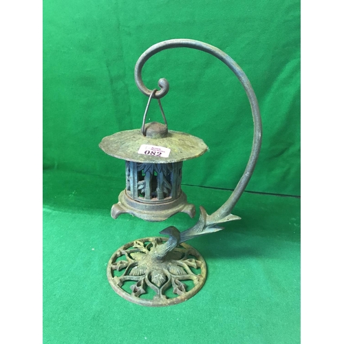 82 - METAL GARDEN TEA LIGHT LANTERN - 35CMS H