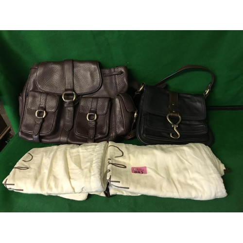 85 - 2 X LADIES HANDBAGS WITH DUST COVERS