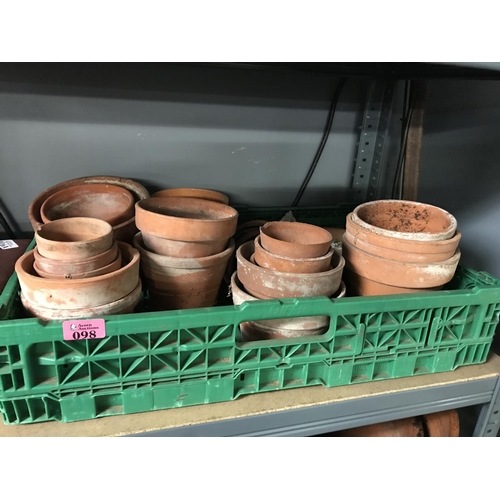 98 - BOX OF LOVELY VINTAGE ASSORTED TERRACOTTA POTS - COLLECTION ONLY OR ARRANGE OWN COURIER