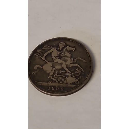 106 - 1890 VICTORIAN SILVER CROWN