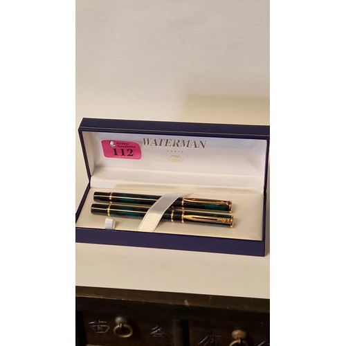 112 - BOXED WATERMAN PARIS FOUNTAIN PEN & BALLPOINT PEN SET