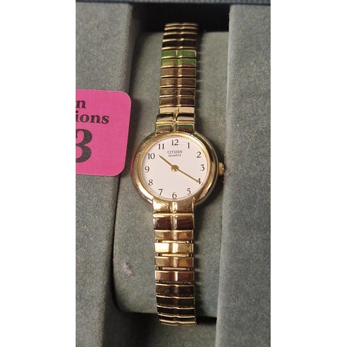 183 - BOXED LADIES CITIZEN WATCH - CLOCKS AND WATCHES ARE NOT TESTED