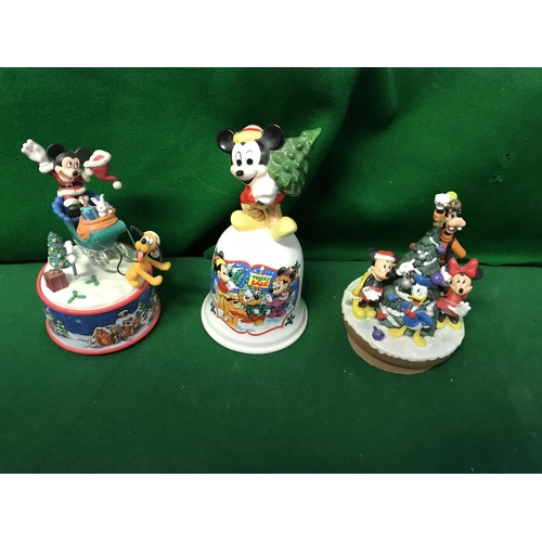 71 - DISNEY BELL & 2 X FIGURES - 1 MUSICAL
