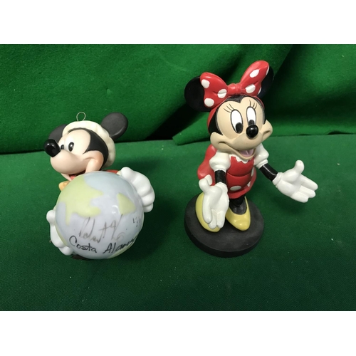 73 - 2 X SMALL RESIN FIGURES - MICKEY & MINNIE