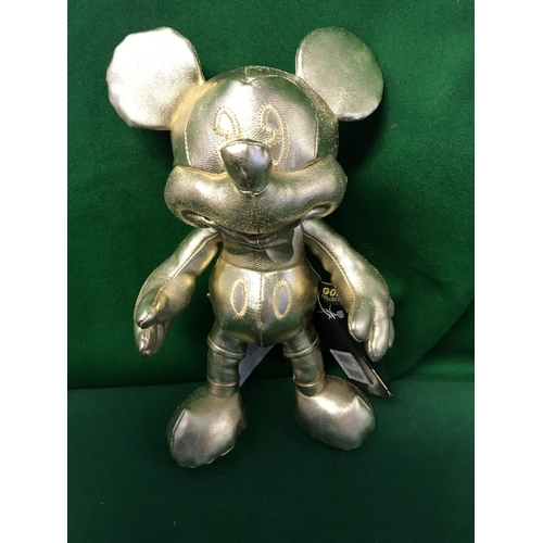 74 - MICKEY GOLD COLOURED COLLECTABLE SOFT TOY