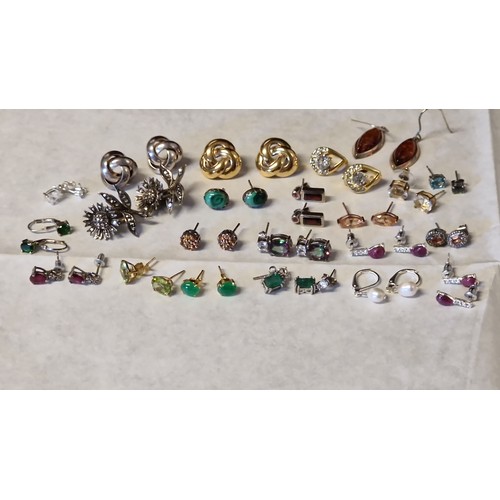 74 - QTY OF LOVELY ASSORTED EARINGS - SOME SILVER & SOME GOLD ETC