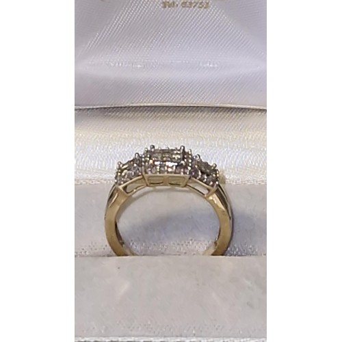 84 - 9CT GOLD DIAMOND RING - RING SIZE O