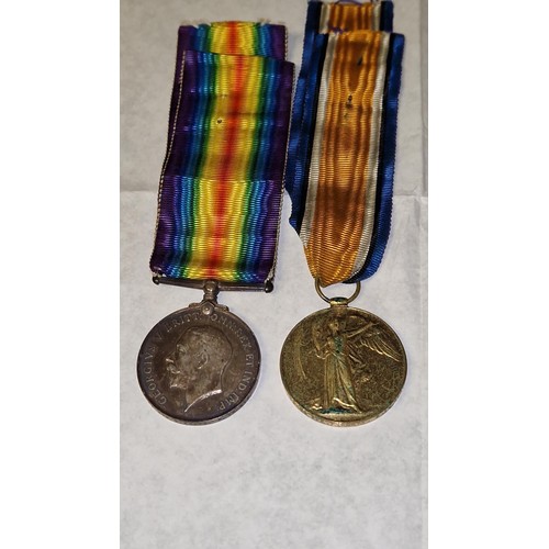 116 - WW1 GREAT WAR MEDAL & WW1 VICTORY MEDAL BOTH AWARDED TO PTE P. ROOTS OF THE RIF ALONG WITH SERVICES ... 