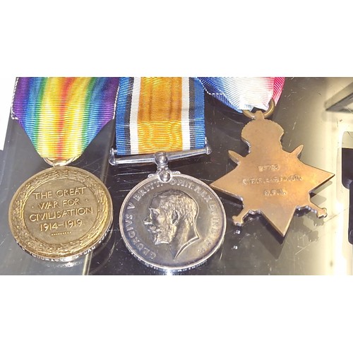 117 - 3 X WW1 MEDALS AWARDED TO DRIVER R EASTWOOD R.A INCLUDING GREAT WAR MEDAL, 14/18 VICTORY MEDAL & MON... 