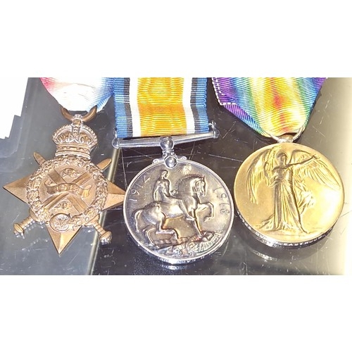 117 - 3 X WW1 MEDALS AWARDED TO DRIVER R EASTWOOD R.A INCLUDING GREAT WAR MEDAL, 14/18 VICTORY MEDAL & MON... 