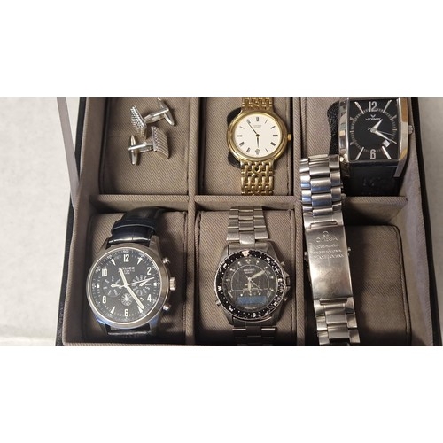 181 - WATCH BOX AND CONTENTS - CLOCKS AND WATCHES ARE NOT TESTED