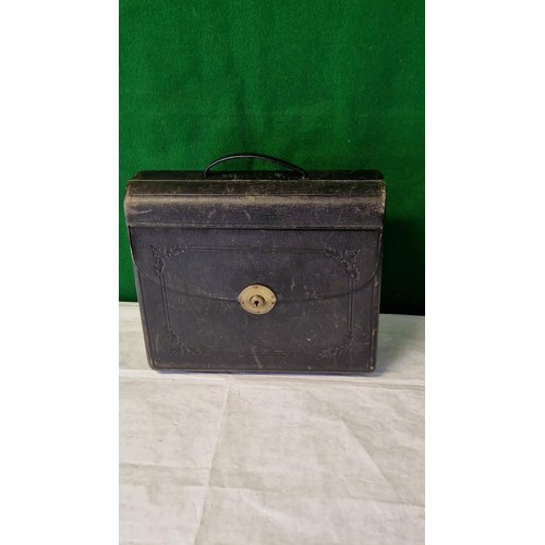 221 - EARLY TRAVELLING WRITING BOX - CLOSED 24CMS X 27CMS