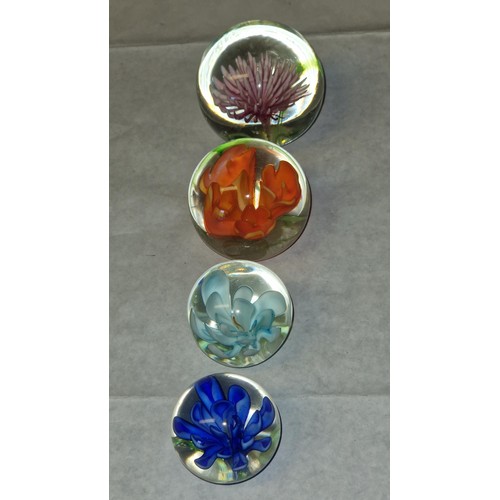 251 - 4 X GLASS PAPERWEIGHTS