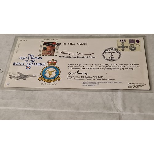 342 - ROYAL AIR FORCE 1993 FDC SIGNED KING HUSSEIN OF JORDAN