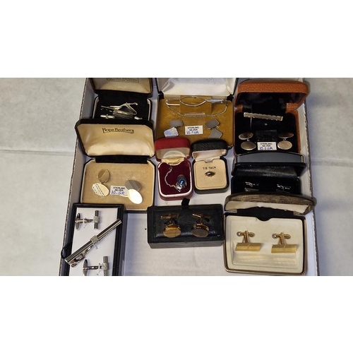 362 - 8 X BOXED PAIRS OF CUFFLINKS INC STERLING SILVER INC HUGO BOSS ETC