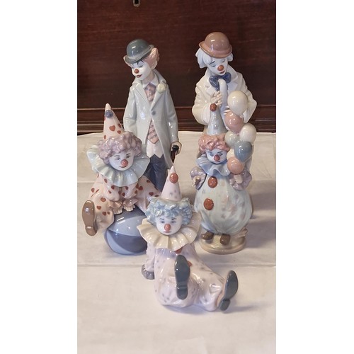 383 - LOVELY COLLECTION OF 5 X LLADRO CLOWNS ALL RETIRED FIGURES = SAD SAX, LITTLEST CLOWN, TIRED FRIEND, ... 