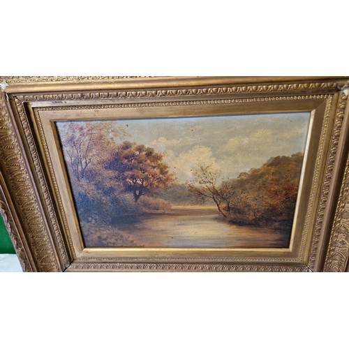 12 - ORNATE FRAMED EARLY OIL ON CANVAS - UNSIGNED - 46CMS X 40CMS