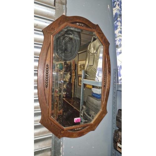 34 - VINTAGE WOODEN FRAMED DECORATIVE MIRROR - 75CMS X 50CMS - COLLECTION ONLY OR ARRANGE OWN COURIER