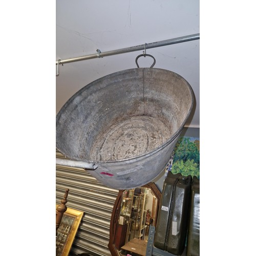 37 - GALVANISED TIN BATH - 70CMS X 45CMS - LOVELY FOR PLANTS IN THE GARDEN