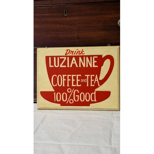 53 - WOODEN COFFE & TEA SIGN - 40CMS X 30CMS