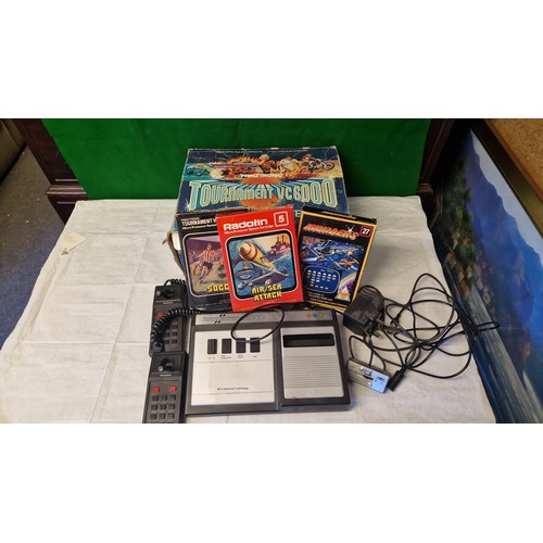 125 - VINTAGE BOXED PRINZTRONIC TOURNAMENT VC6000 VIDEO COMPUTER - COMPLETE WITH 3 GAMES