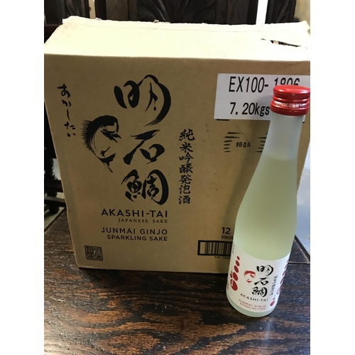 25 - CASE OF 12 X 300ML BOTTLES OF AKASHI TAI JUMMAI GIUJO SPARKLING SAKE - COLLECTION ONLY OR ARRANGE OW... 