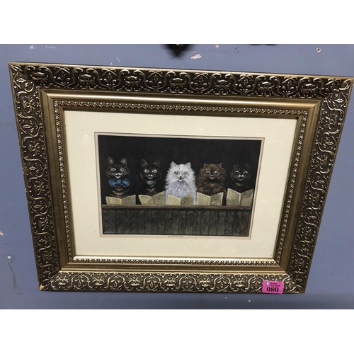 80 - FRAMED & GLAZED LOUIS WAIN PRINT - 48CMS X 40CMS