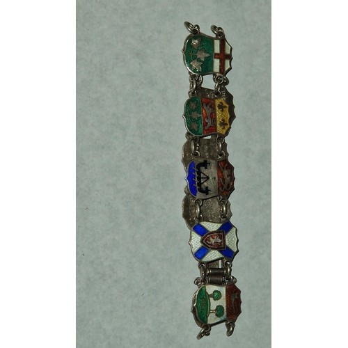 124 - PRETTY SILVER & ENAMEL BRACELET