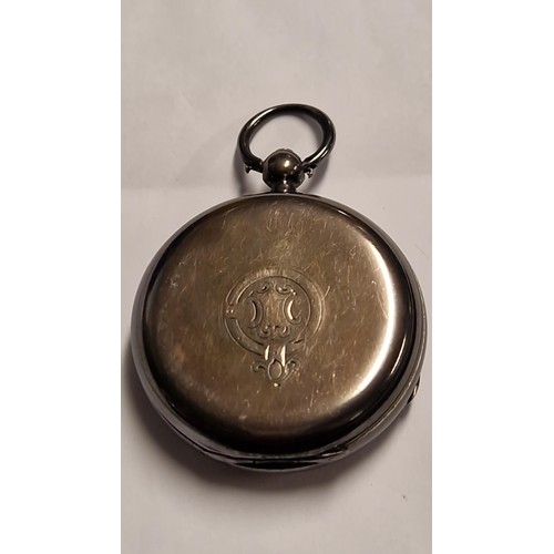 195 - VERY PRETTY VICTORIAN SILVER HALLMARKED  POCKET WATCH - CLOCKS AND WATCHES ARE NOT TESTED