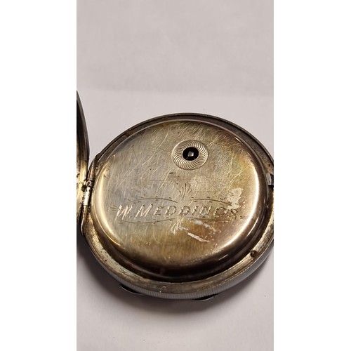 195 - VERY PRETTY VICTORIAN SILVER HALLMARKED  POCKET WATCH - CLOCKS AND WATCHES ARE NOT TESTED