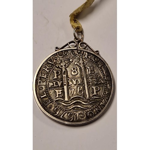 207 - LARGE SILVER COIN PENDANT