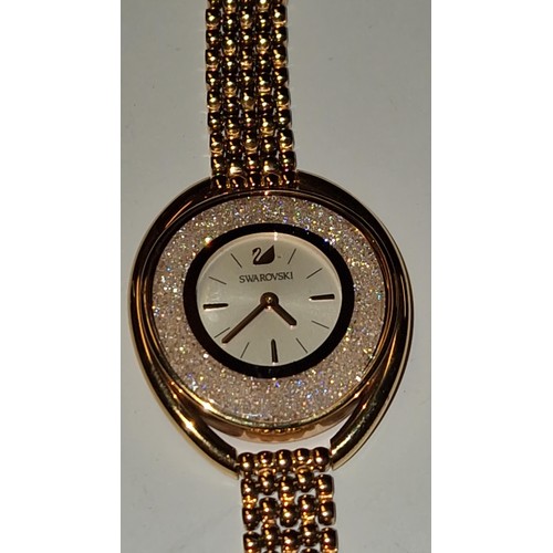 215 - LOVELY SWAROVSKI CRYSTAL WATCH & SWAROVSKI BANGLE - CLOCKS AND WATCHES ARE NOT TESTED