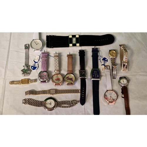 217 - TIN OF ASSORTED WATCHES INC  ARMANI, FISHBONE, RADLEY, CATH KIDSTON, SEIKO ETC - CLOCKS AND WATCHES ... 