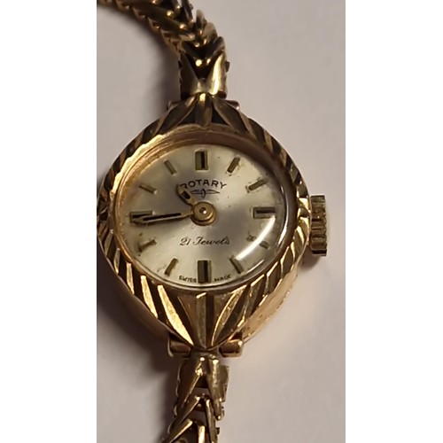 237 - LOVELY VINTAGE 9CT GOLD LADIES ROTARY 21 JEWELS WATCH - CLOCKS AND WATCHES ARE NOT TESTED