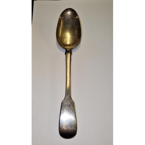 244 - LARGE SILVER HALLMARKED SERVING SPOON - WEIGHT 76GRMS