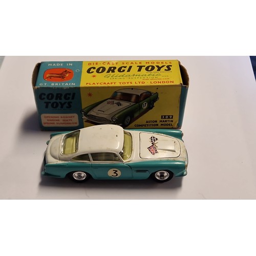 430 - BOXED VINTAGE CORGI 309 ASTON MARTIN COMPETITION MODEL - USED CONDITION - DIECAST VEHICLE