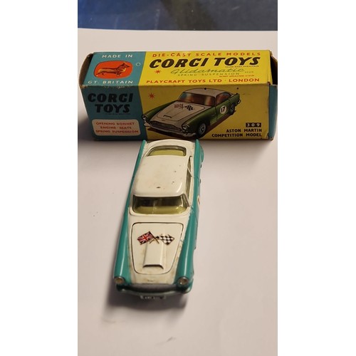 430 - BOXED VINTAGE CORGI 309 ASTON MARTIN COMPETITION MODEL - USED CONDITION - DIECAST VEHICLE