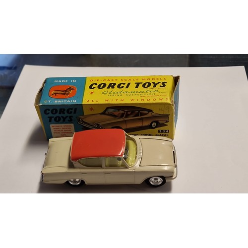 434 - BOXED VINTAGE CORGI NO 234 FORD CONSULE CLASSIC 315 - VERY GOOD CONDITION - DIECAST CAR