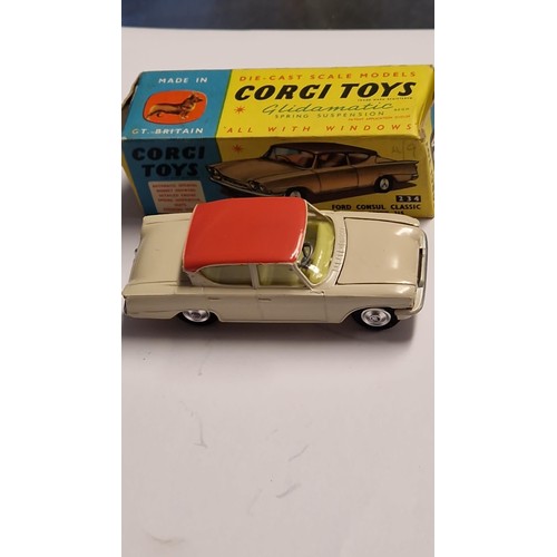 434 - BOXED VINTAGE CORGI NO 234 FORD CONSULE CLASSIC 315 - VERY GOOD CONDITION - DIECAST CAR