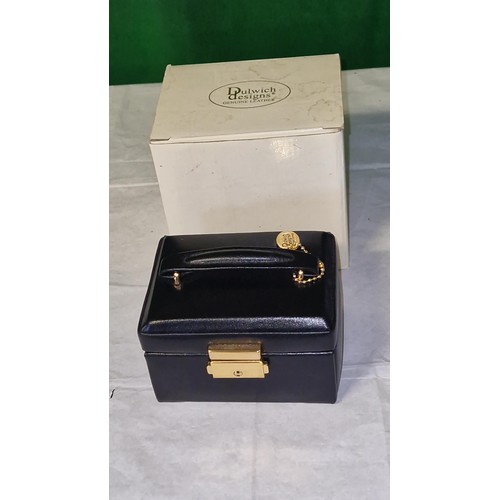 634 - NEW BOXED SMALL DULWICH DESIGNS GENUINE LEATHER JEWELERY BOX - GREAT CHRISTMAS GIFT